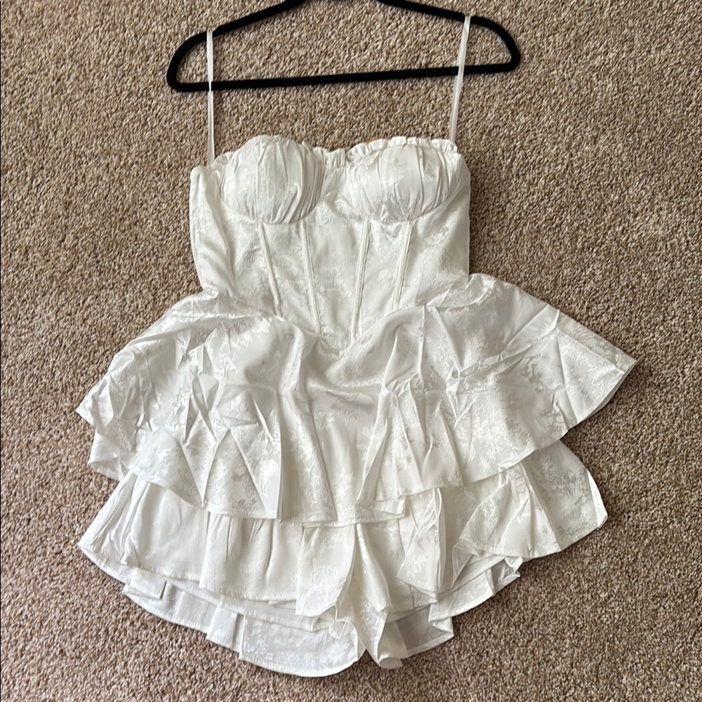 Selfie Leslie Ivory Satin Dress